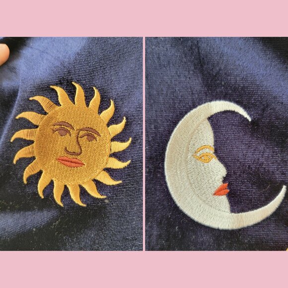 ₊˚ 🌜.⋆ Samantha Pleet NWT Sun + Moon velvet bodysuit ⋆🌞⁺₊ - Picture 8 of 9